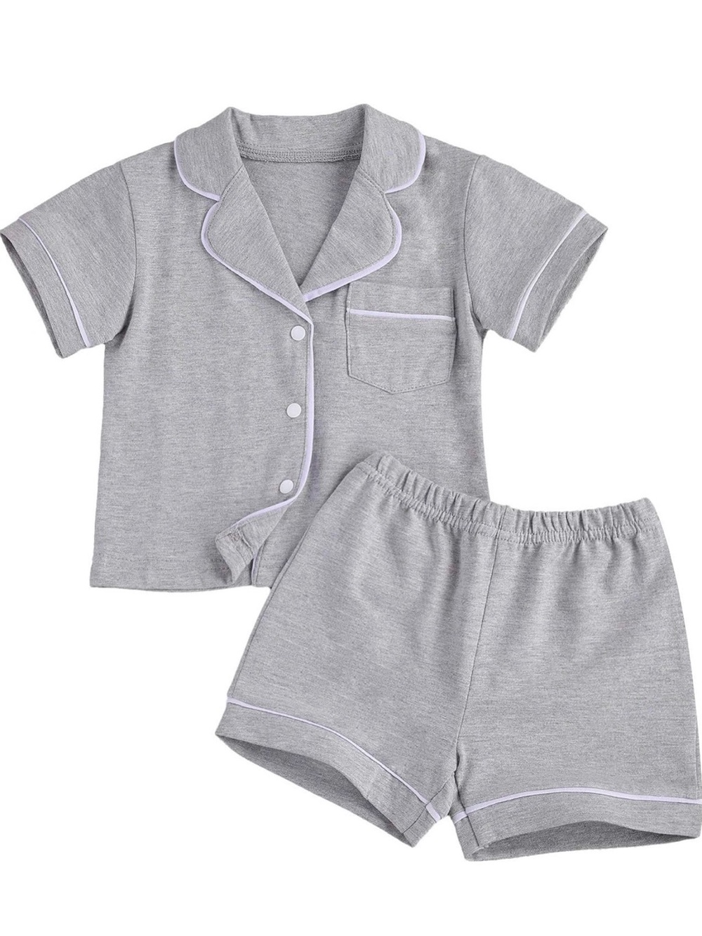 Children's Gray Short-Sleeve Pajama Set 3T